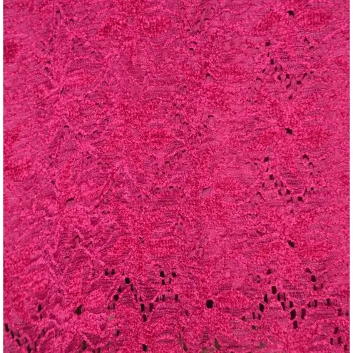 Catherine's Plum Magenta Blouse Top Size 4X Lacey Floral Pattern Stretch Purple