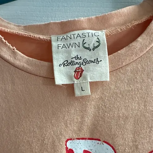 Fantastic Fawn Orange Graphic Band Tee The Rolling Stones Women’s Large Casual