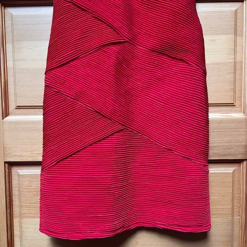 Daisy Y2K Women's Red Strapless Retro Bandage BodyCon Pleated Rouched Dress Size Small