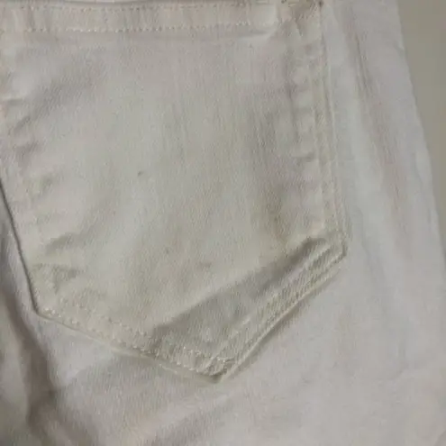 All Saints Lola Cropped Jeans Slim Fit Distressed White Women’s Size 27 Frayed