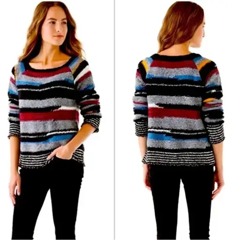 Free People  Montmartre knit‎ multicolor wool blend sweater Size Medium EUC! 0185