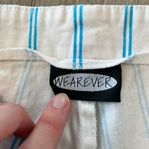 Wearever Womens Blue and White Stripe Capris - 33