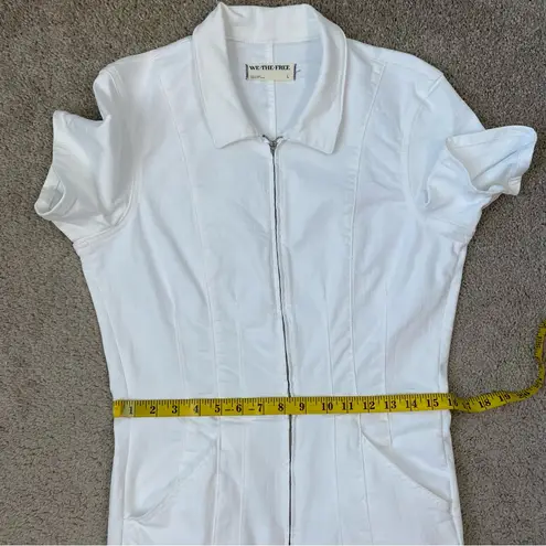 Free People ‎ Jayde Flare Leg Jumpsuit White L