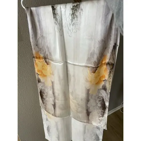 Oreintal Color Painting Floral Women’s Long Scarf Wrap Shawl 100% Pure Silk /NEW