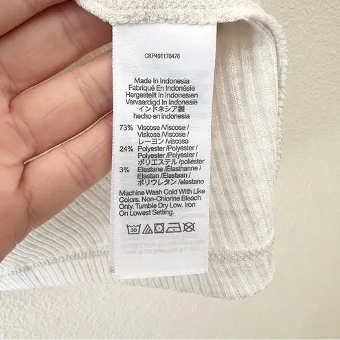 Madewell  Ribbed Turtleneck Long-Sleeve Tee in Heather Cream Size Medium NWT - Image 11