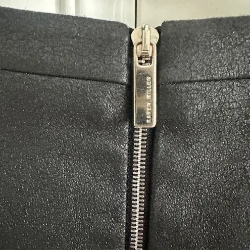 Karen Millen Wool Blend Herringbone Tweed Faux Leather Dress Size: US 8 UK 12