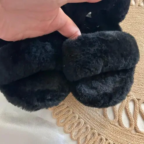 UGG Women's Oh Yeah Fuzzy Slide in Black Size 6