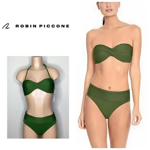 Robin Piccone New. basil green bikini. M-top/S-bottom. Retails $186 - Image 2
