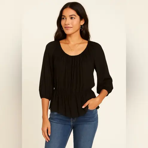 Joie Black Peasant Blouse Size Medium