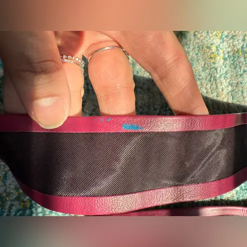 Vintage NOS Harmal magenta faux leather loop wrap belt Pink