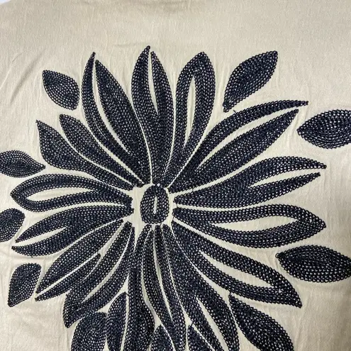Vintage Joni B women’s tan black embroidered leaf floral button collared jacket Size L
