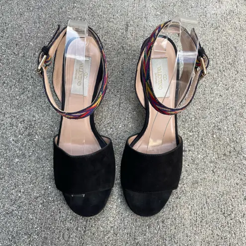 Valentino Garavani Valentino Native Couture 1975 embroidered suede city sandal size IT 35 US 5