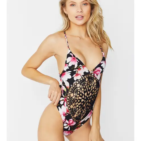 frankie's bikinis Frankie’s Bikinis Poppy One Piece- Black Lotus.