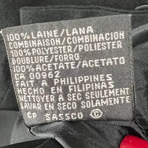 Kasper Vintage Tuxedo Jacket 16 Black Wool Satin Double Breasted Power Blazer Size 10