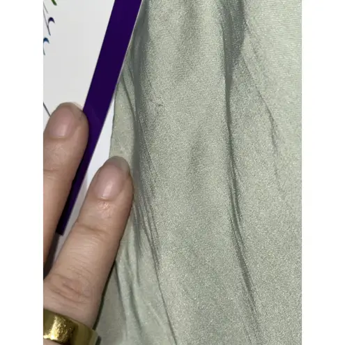 Anthropologie  Green Ruffle Trumpet Fit & Flare Asymmetrical Midi Skirt Size XS