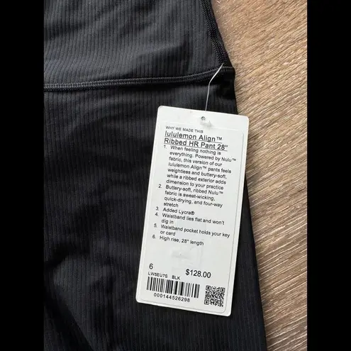 Lululemon  Align Ribbed High Rise 28” Black Size 6 NWT