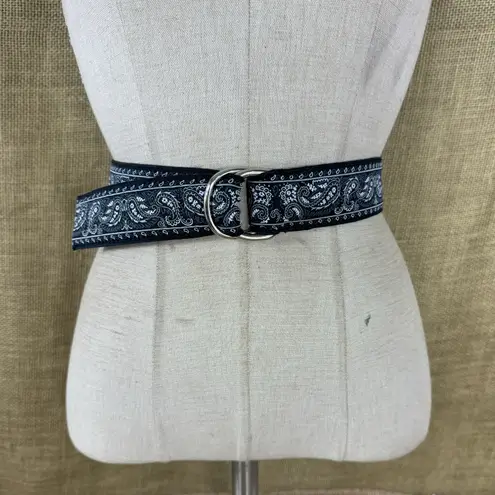 Eliza B. Womens Designer Blue Paisley Cotton Belt S