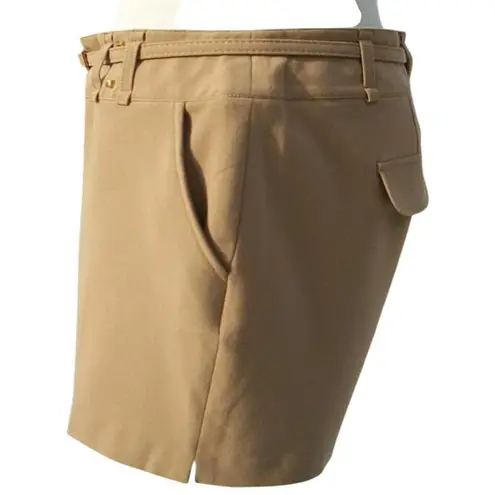Cache  Tan Trouser Removable Belt Pant Lined Metal Stud Short Pockets NWT $88 New - Image 3