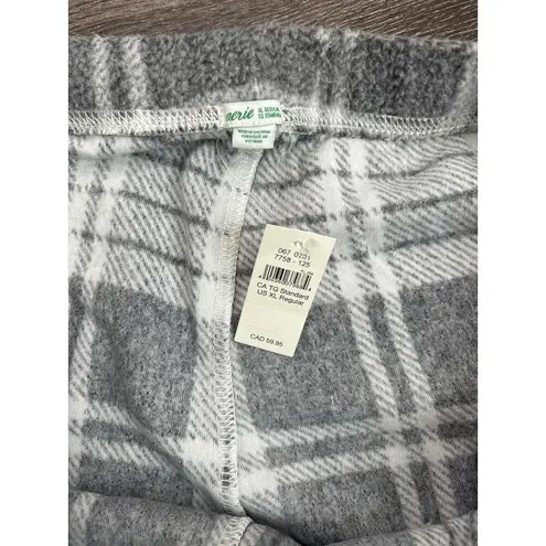 Aerie NWT  Snowed In Fuzzy Jogger Plaid Pant Size XL Gray