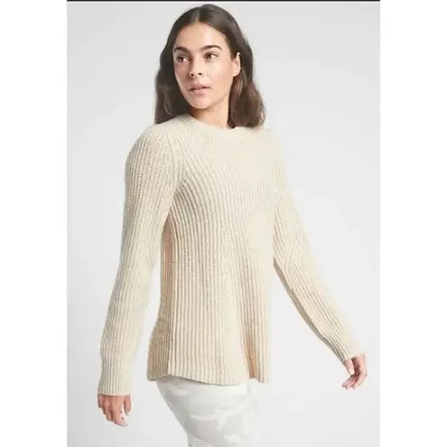 Athleta ✨  Sierra Wool Knit Crew Sweater in Coconut✨