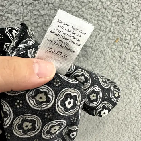 Coldwater Creek Pull On Pants Womens Medium Black Geometric Print Boho Artsy