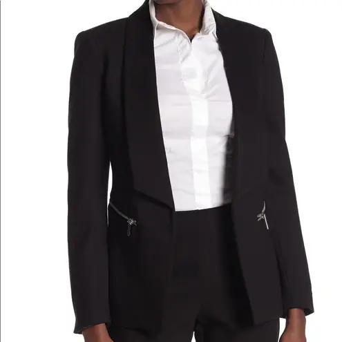 T Tahari | Open Front Pocket Zip Jacket Black