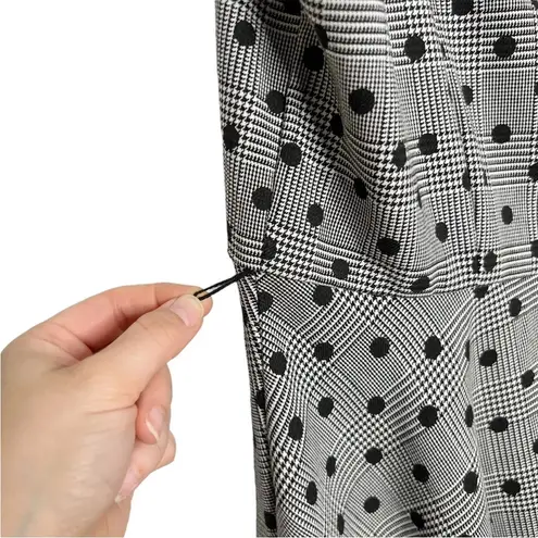 Elle Gray Glen Plaid Polka Dot Houndstooth Fit & Flare Sleeveless Dress