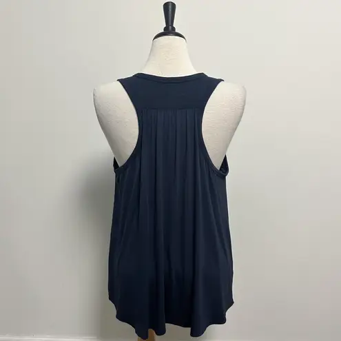 She Bird Navy Blue The Freedom Racerback Built In Bra Mesh Back Tank 9 XXXL Size undefined