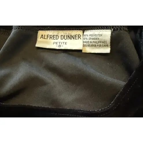 Alfred Dunner Woman 8 Petite Black Velour Shirt Pants Pajama Set Elastic Waist