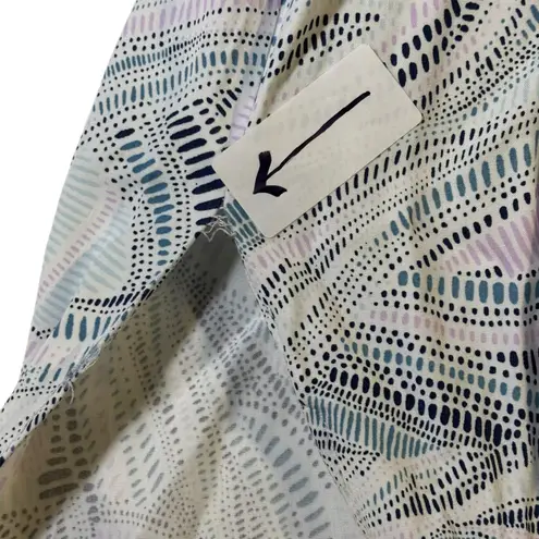 Carve Designs Women's XL Sleeveless Midi Dress White Abstract Tie Waist