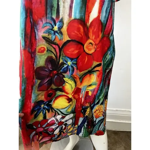 Women’s Watercolor Abstract Floral Lilypad Flower Floral Pull On Tunic Dress 2xl Size XXL