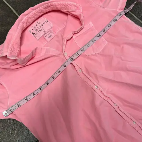 Frank & Eileen Mary Famous Denim Button Up Mini Dress Neon Strawberry Small S