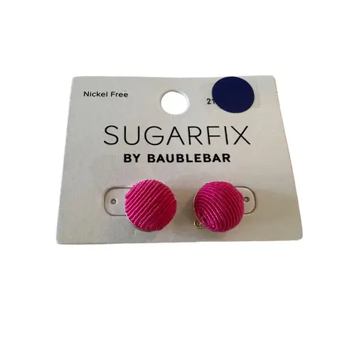 BAUBLEBAR Sugarfix Pink Fabric Stud Earrings NEW never worn