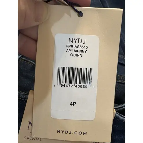 NYDJ Jeans Skinny Ankle Pants Dark Wash Blue Denim Stretch Size 4 Petite