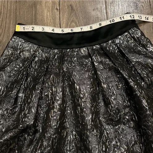 Guess by Marciano Guess Marciano Skirt Y2K Floral Black Metallic Foil Silver Party Size 0 Pockets