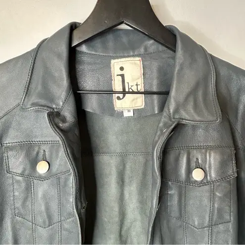 Jakett JKT NYC Alexa Jean Burnished Grey Leather Jacket Size M Gray Size M