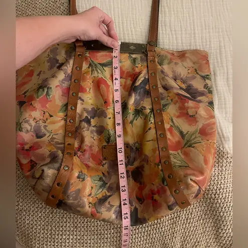 Patricia Nash Benvenuto Floral Shoulder Tote Bag 100% Italian Leather