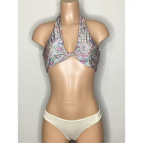 PilyQ New. PQ shimmer paisley bikini. L-top/S-bottom. Retails $152