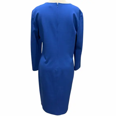 Armani Collezioni Vestito Dress 14 Blue Stretch Fitted Timeless Quiet Luxury