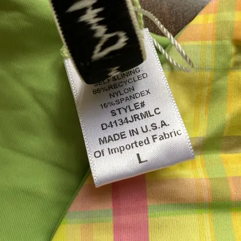 Dippin' Daisy's Dippin Daisy’s Plaid 2 Piece Bikini Pastel Green Pink Yellow