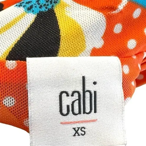 CAbi  Orange Polka & Floral Wrap Skirt  Size XS