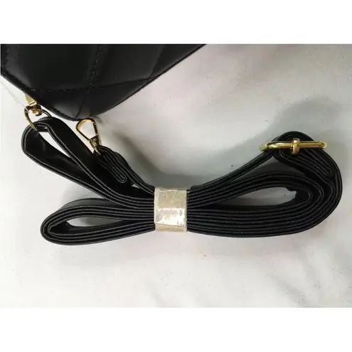 Valentino Orlandi cross body bag vegan leather with gold hardware NWT Black