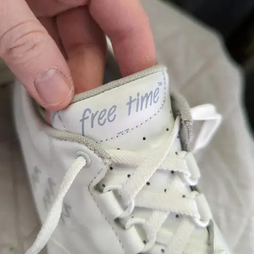 SAS Free Time White Leather Lace Comfort Walking Shoes Women's 9 WW Double Wide