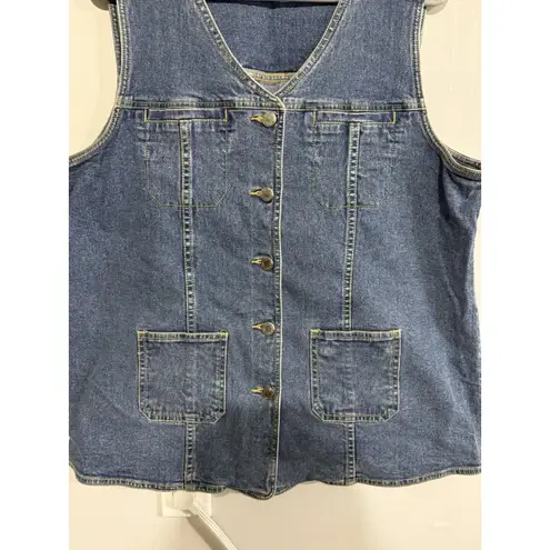 Vintage Appleseed's Jean Vest 90s Women's Size 14 Blue