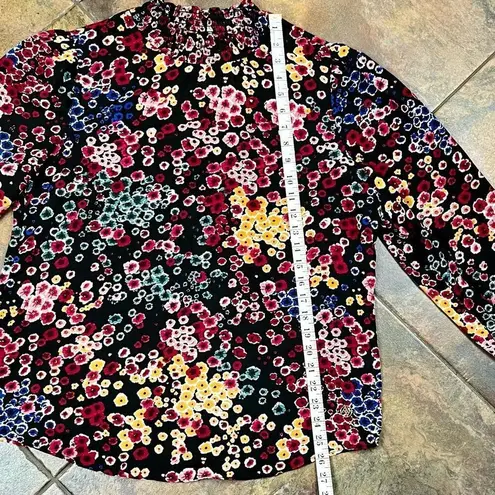 Adrienne Vittadini Floral Mock Turtleneck Large