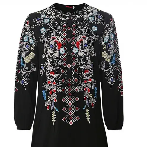 Johnny Was Nola heavily embroidered button