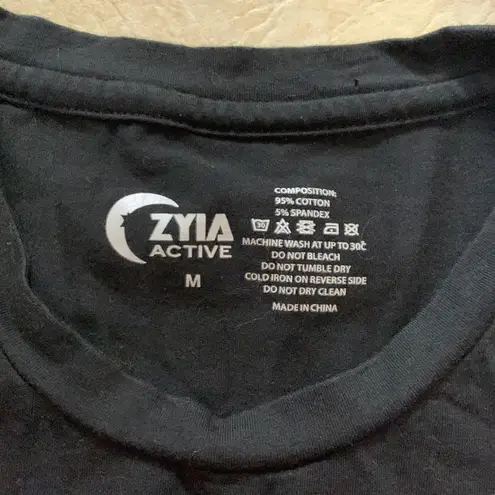 Zyia  Active womens medium Mountains black tank top athletic gym lulu workout cas