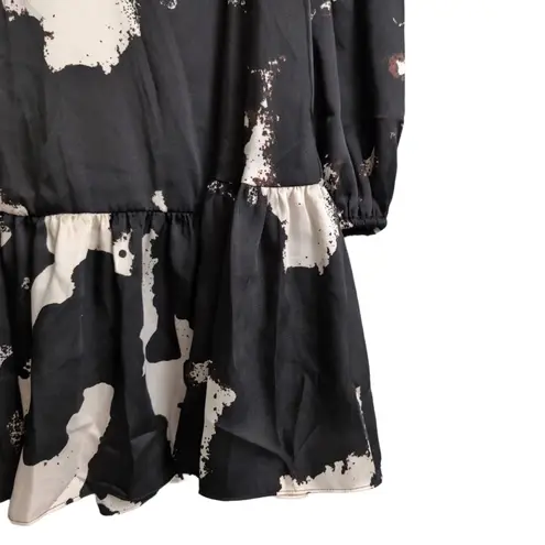 Alexis x Target Black White Abstract Print Long Sleeve Drop Waist Mii Dress S