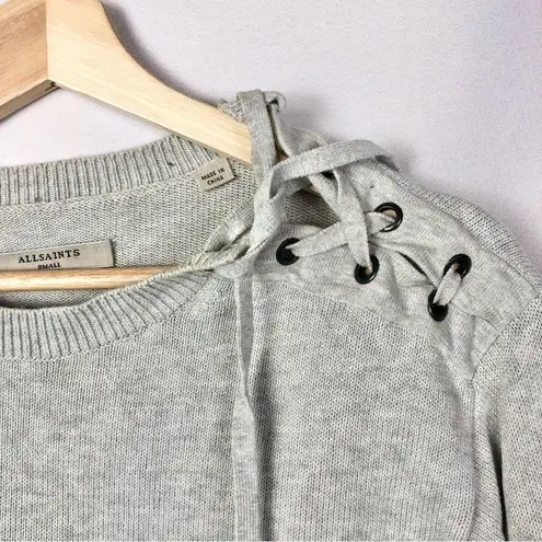 ALLSAINTS Light Gray Revo Lace Jumper Pullover Sweater S