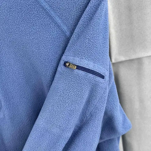 LL Bean Blue Fleece Quarter Zip Pullover Womens Large